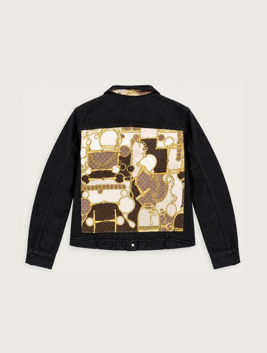 Stacy Bradley Design Snaffle & Chains Black Denim Jacket