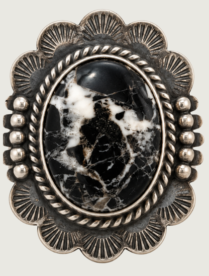 Johnnie Frank Sterling Silver White Buffalo Ring