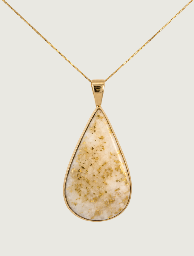 14K Yellow Gold Gold Quartz Pendant