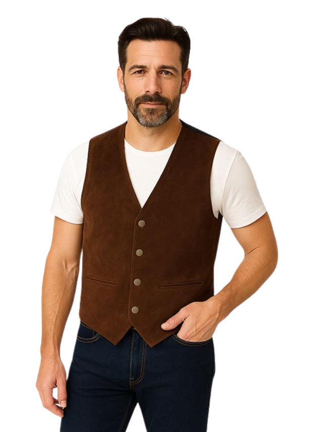 Scully Men's Boar Suede Snap Front Vest