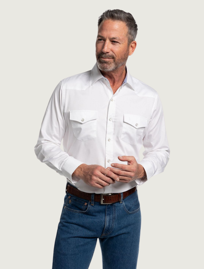 Tony Lama White Pearl Snap Western Shirt