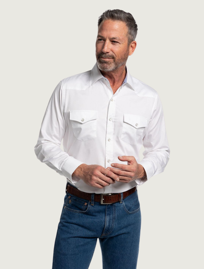 Tony Lama White Pearl Snap Western Shirt