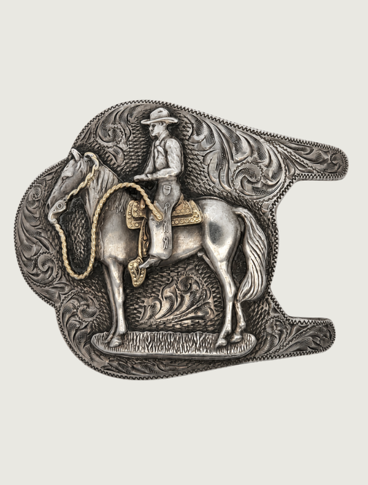 C.H. Sterling Silver / 14K Gold Comstock Heritage Belt Buckle