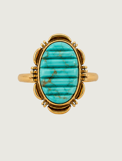 14K Yellow Gold Turquoise Ring