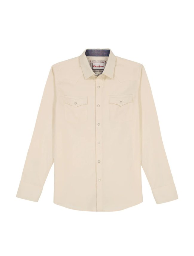 Robert Graham Men's Wyatt Long Sleeve Button Down Shirt in Ivory