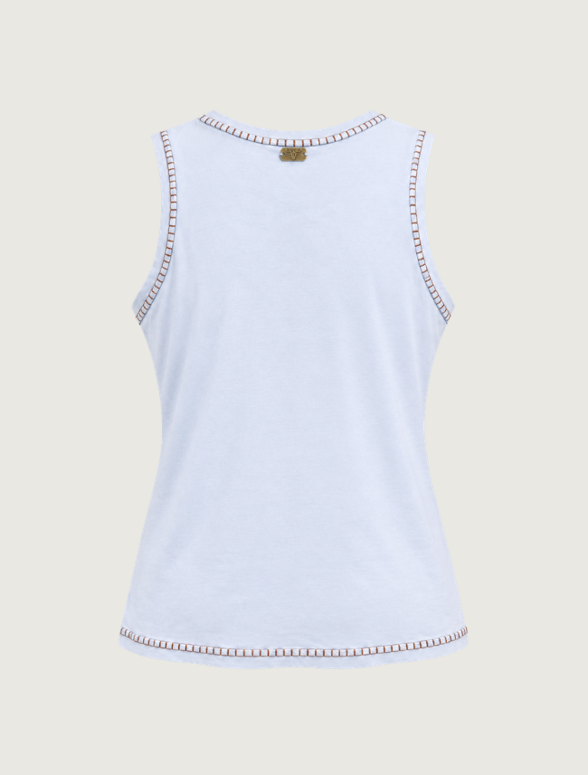 Lucky & Blessed Women's Light Blue Saddle Up Graphic Tank Top