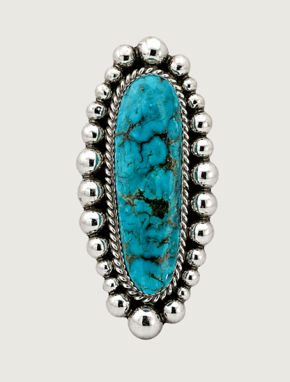 Sterling Silver Large Turquoise Ring