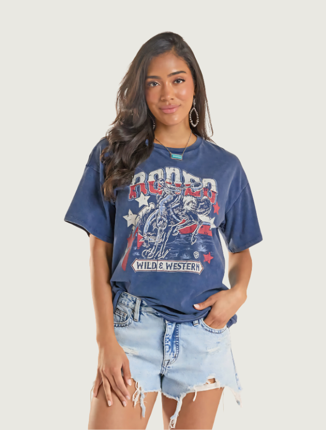 Rock & Roll Denim "Rodeo" Oversized Graphic T-Shirt