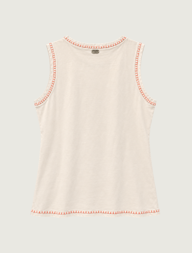 Lucky & Blessed Women's Sand Cowgirl Graphic Contrast Stitch Tank Top