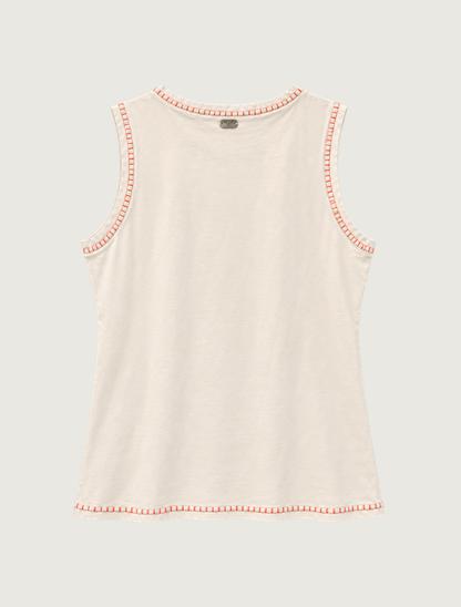 Lucky & Blessed Women's Sand Cowgirl Graphic Contrast Stitch Tank Top