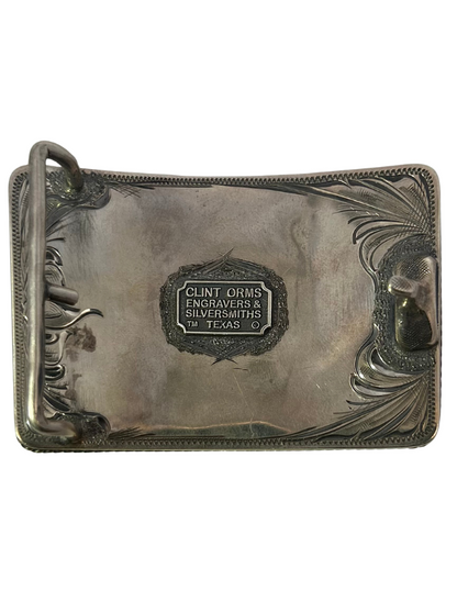 Clint Orms Zapata 1410 Sterling Silver / 14K Gold Hammered Chief Belt Buckle