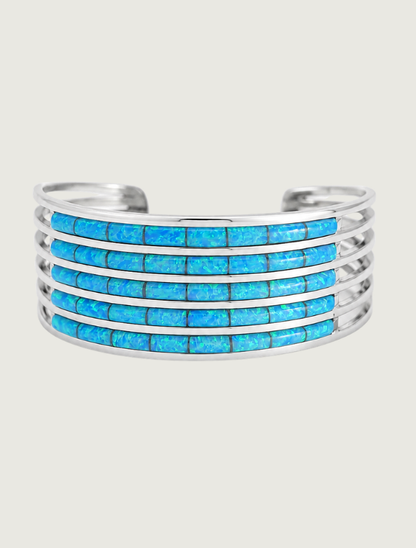 Ansom Wallace Sterling Silver Opal Cuff Bracelet