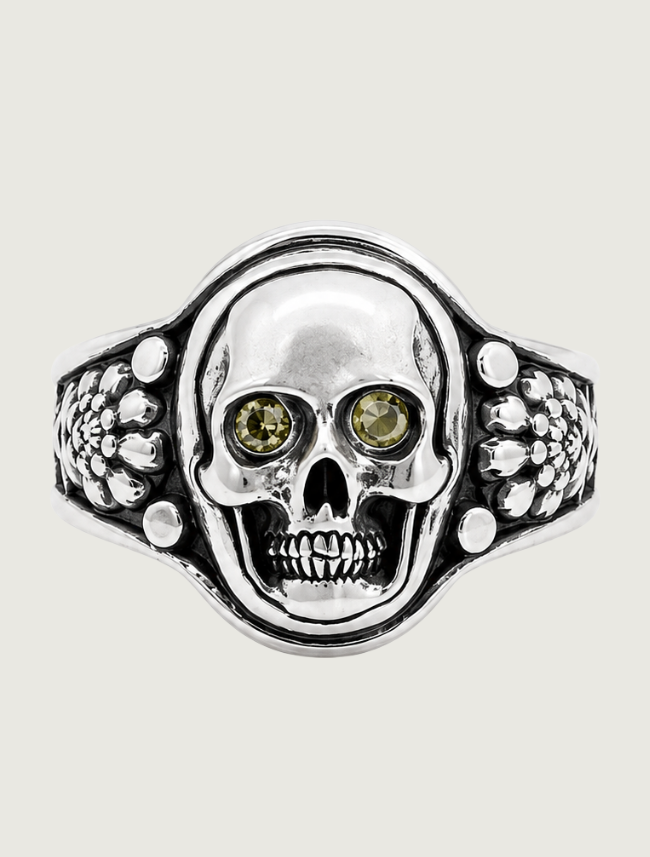 Lee Downey Sterling Silver Skull Ring