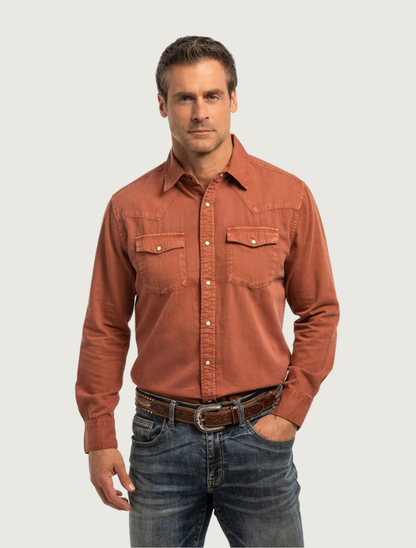 Madison Creek Bisley Western Shirt in Russet