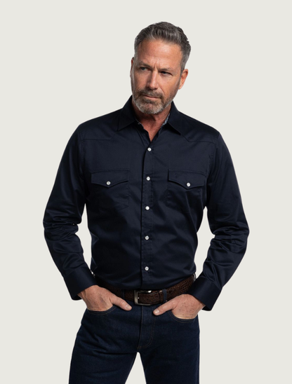 Tony Lama Navy Pearl Snap Western Shirt