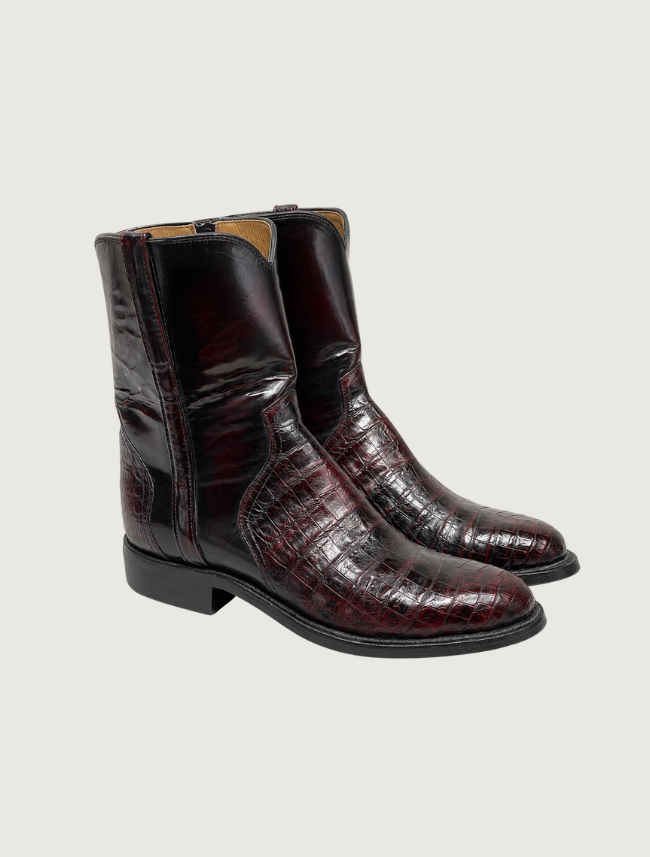 Lucchese Red Crocodile Cowboy Boots