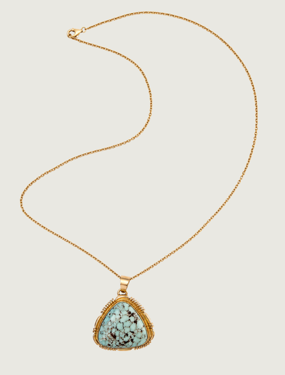 14K Yellow Gold Turquoise Necklace