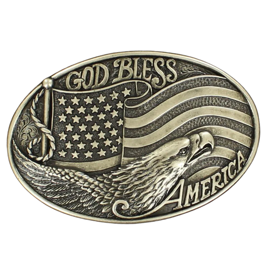 Nocona "God Bless America" Belt Buckle