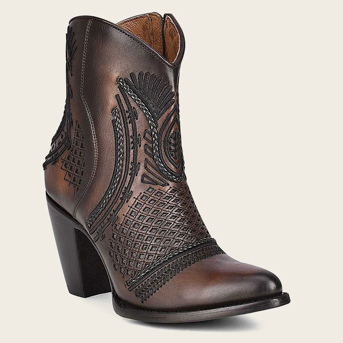 Cuadra Artisan Embroidered Leather Bootie