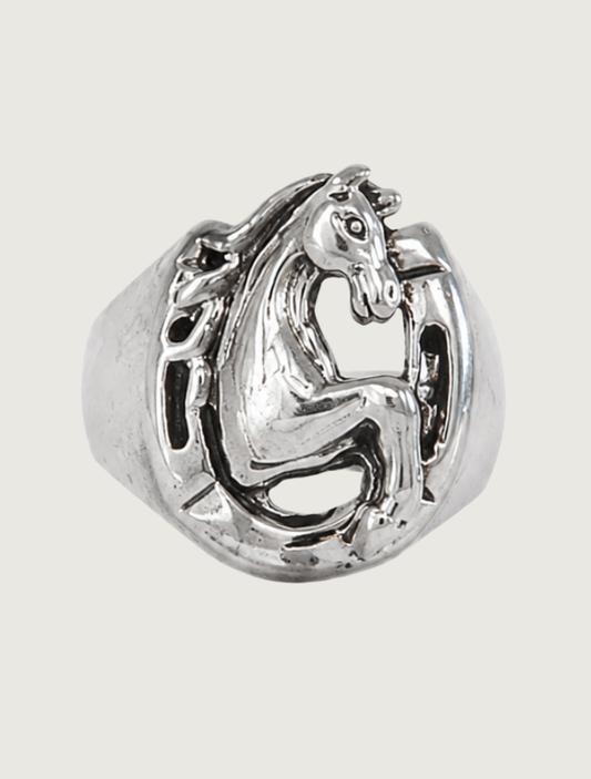 Kabana Sterling Silver Horse-in-Horseshoe Ring