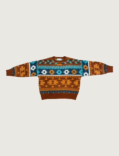 Panhandle Slim Women's Rust Aztec Crewneck Sweater