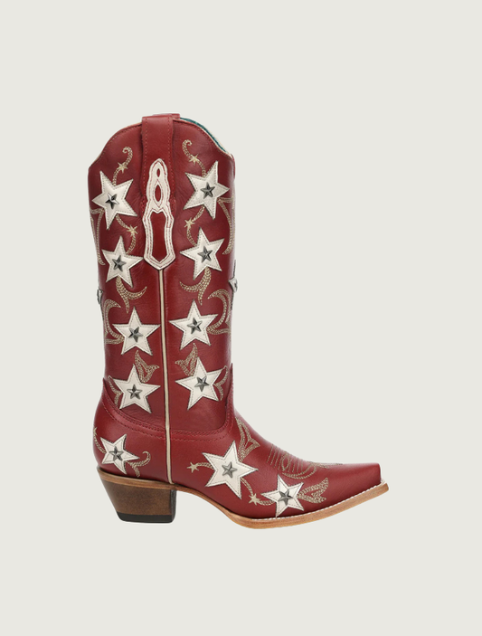 Corral Red Stars & Studs Cowgirl Boots