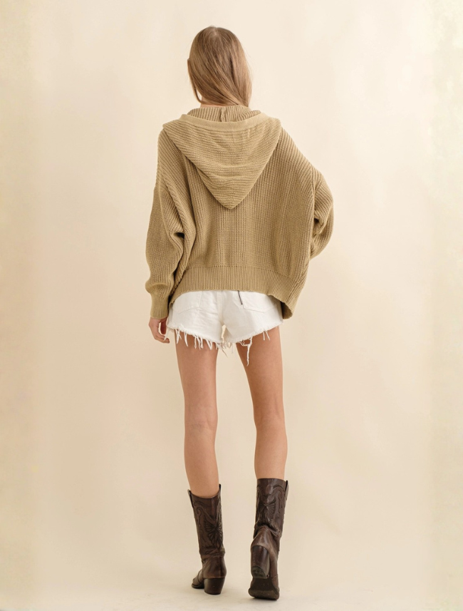 Blue B Mineral Washed Zip-Up Hooded Sweater