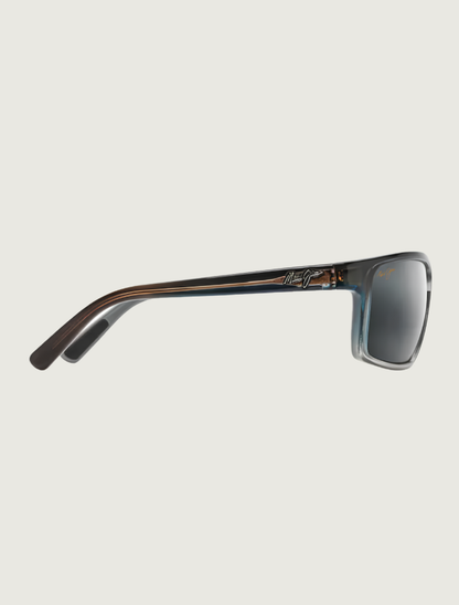 Maui Jim Byron Bay wrap sunglasses in Marlin / Neutral Grey — side view