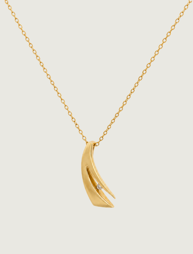 14K Yellow Gold Opal & Diamond Pendant