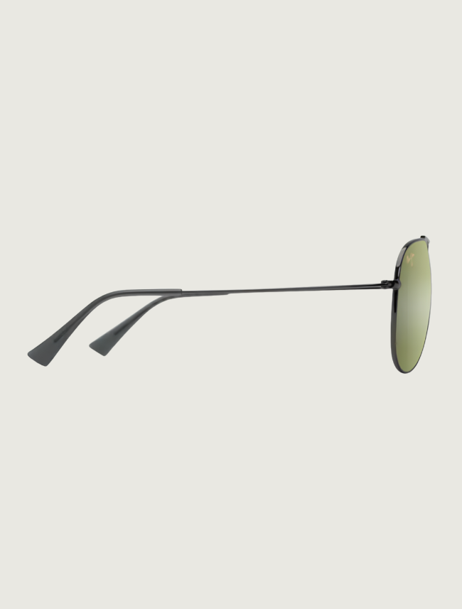Maui Jim Hau'oli XL aviator sunglasses in Shiny Dark Ruthenium / Maui HT — side view
