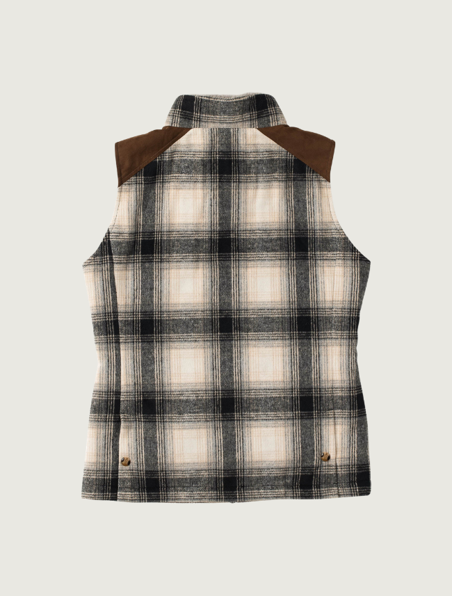 Madison Creek Cashiers Wool Blend Vest in Charcoal Plaid