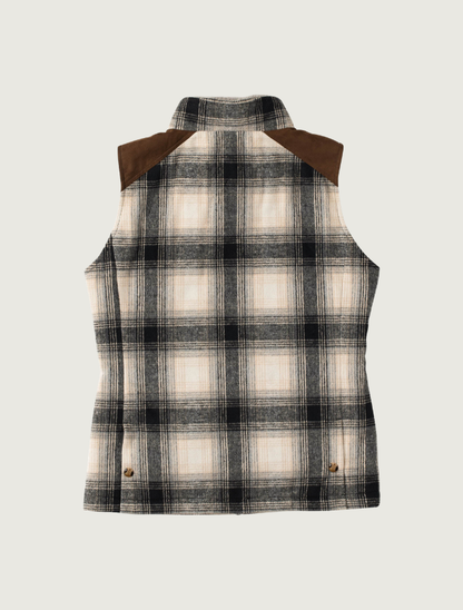 Madison Creek Cashiers Wool Blend Vest in Charcoal Plaid