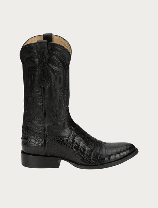 Tony Lama Tremaine 12" Caiman Boots in Ebony