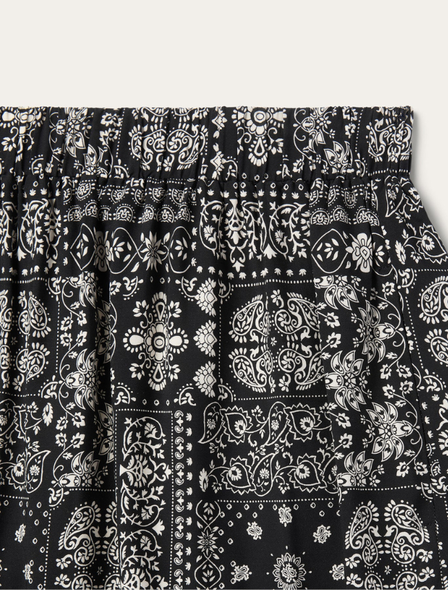 Stetson Women's Black Bandana Print 3-Tiered Skirt