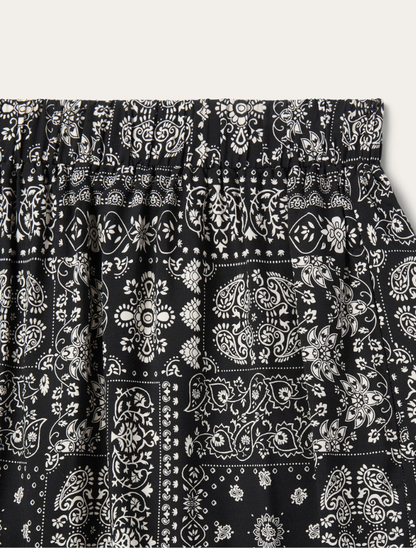 Stetson Women's Black Bandana Print 3-Tiered Skirt