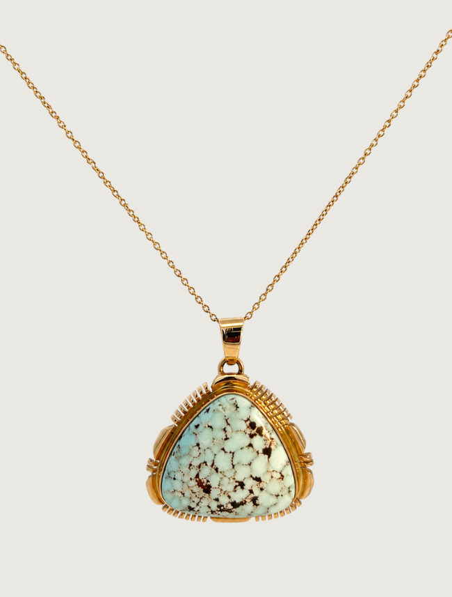 14K Yellow Gold Turquoise Necklace