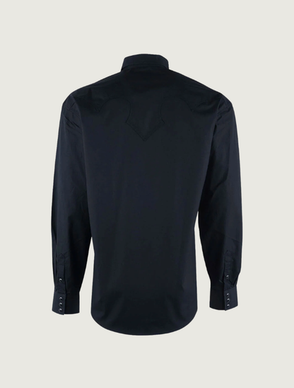 Stetson Men's Oxford Solid Peached Poplin in Black