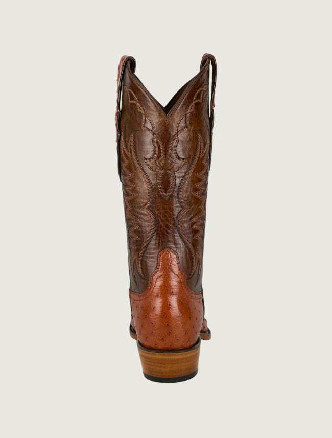Tony Lama Kenway Brandy Full Quill Ostrich Cowboy Boots, 13"
