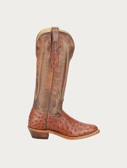 Tony Lama Women's Quintana 15" FQ Ostrich Cowboy Boots in Cognac