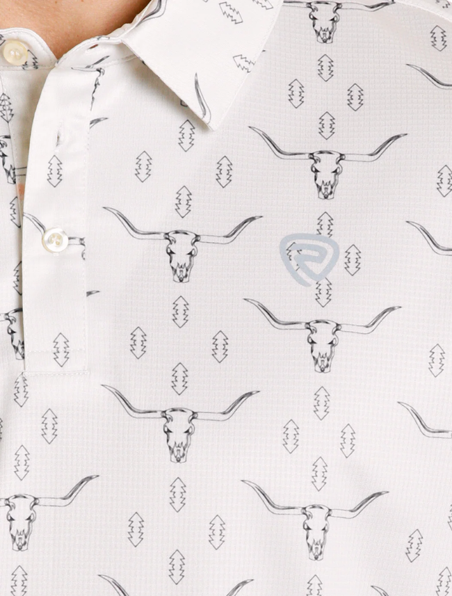 Rock & Roll Denim Men's Aztec Steer Print Polo