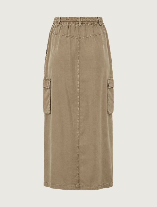 Paparazzi Tencel Cargo Midi Skirt in Olive