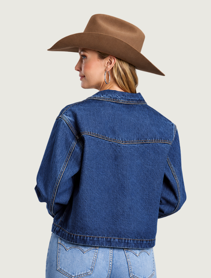Stetson Dark Wash Cropped Denim Jacket