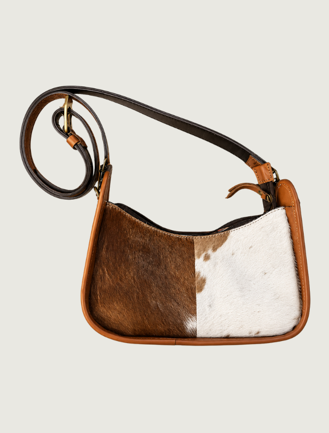 Mavericks Two-Tone Leather & Cowhide Shoulder Bag