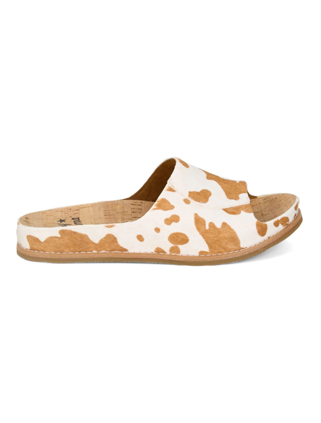 Tony Lama Women's Mareas Hair-On Sandals in White/Brown