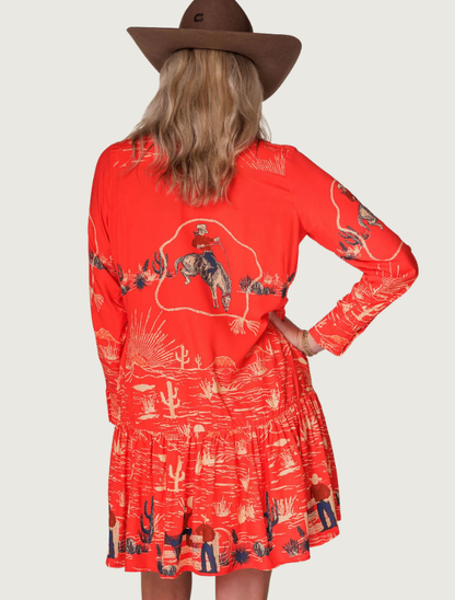 Lovlei Ranch Dakota Dress in Hot Sauce