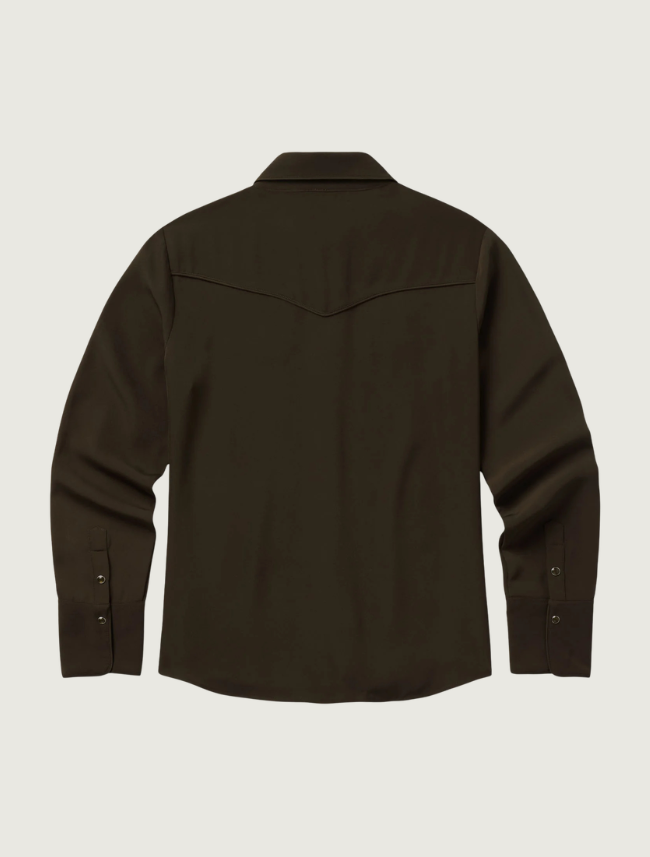 Stetson Brown Twill Snap Front Western Shirt