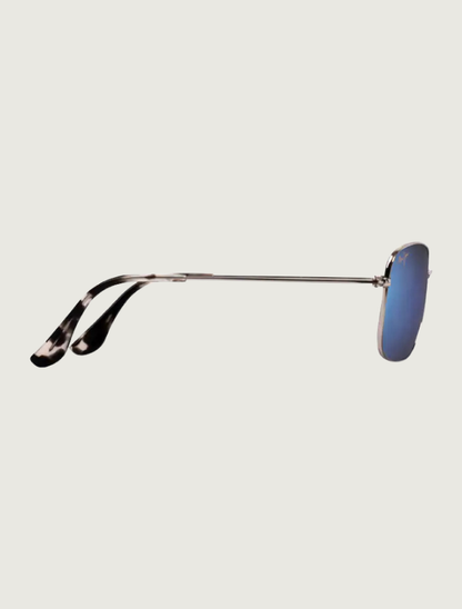 Maui Jim Wiki Wiki aviator sunglasses in Silver / Blue Hawaii — side view