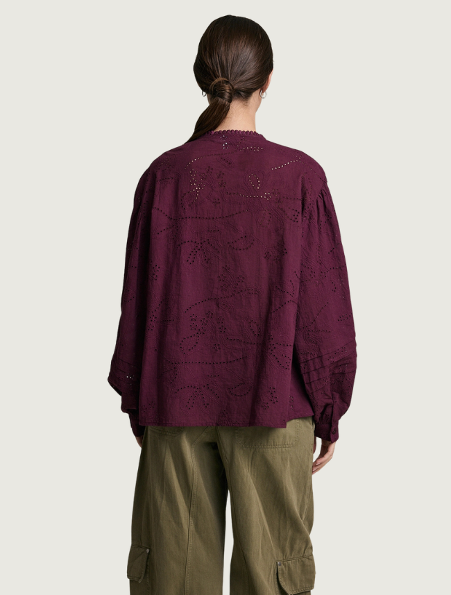Raisonnel Vintage-Inspired Eyelet Embroidered Blouse