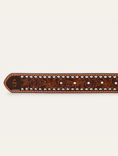 Stetson Women's Women's Tooled Belt in Natural