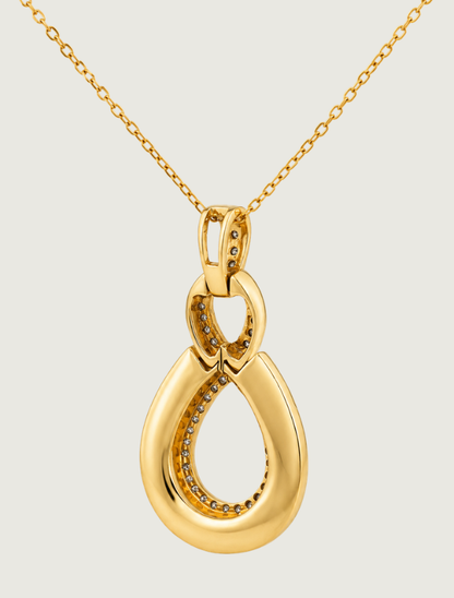 14K Yellow Gold Sugilite & Diamond Pendant